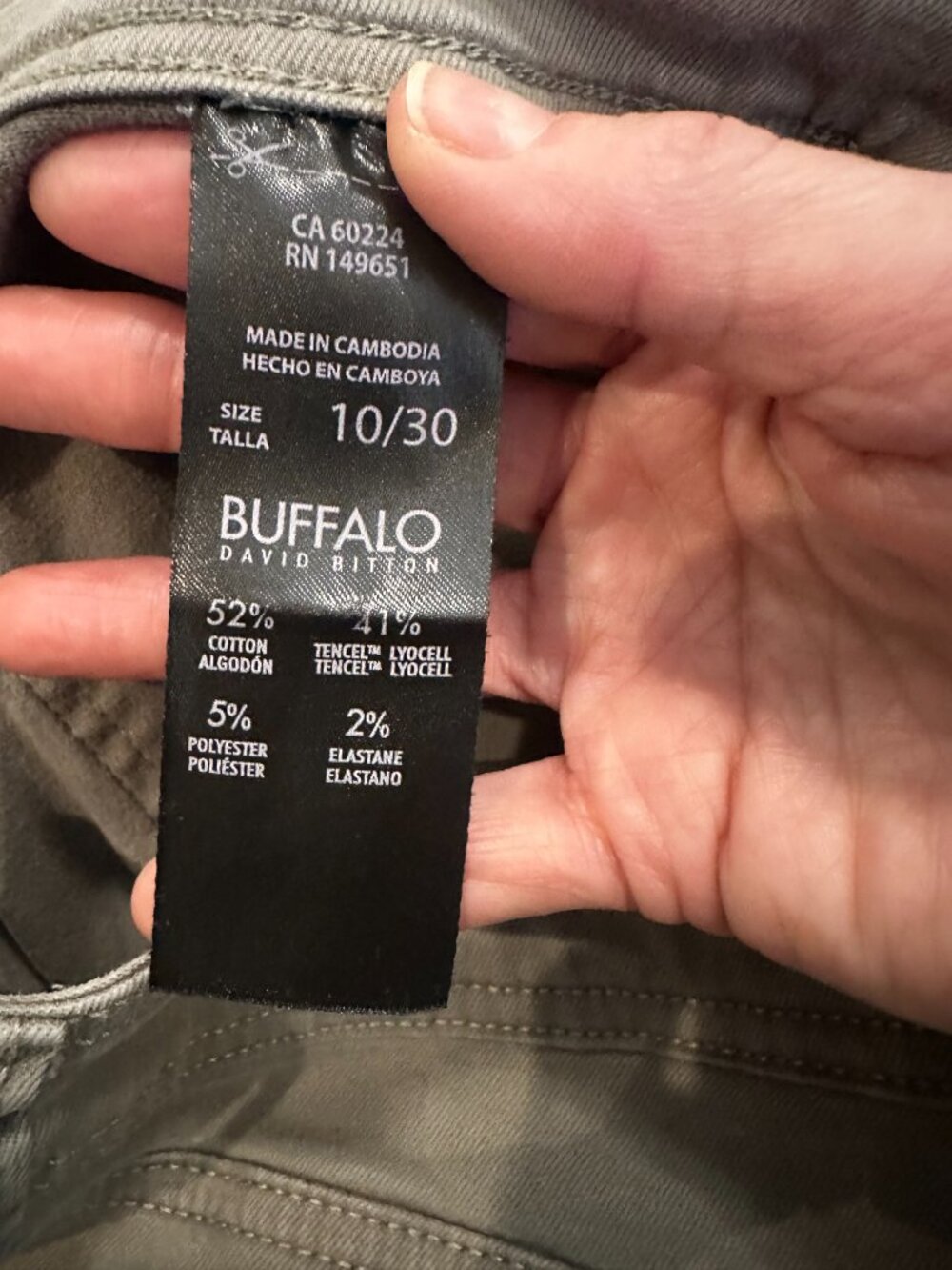 Buffalo High-Rise Soft Stretch Cropped Leg Pant Style Brigette Sage Sz  10/30 - Picture 10 of 10